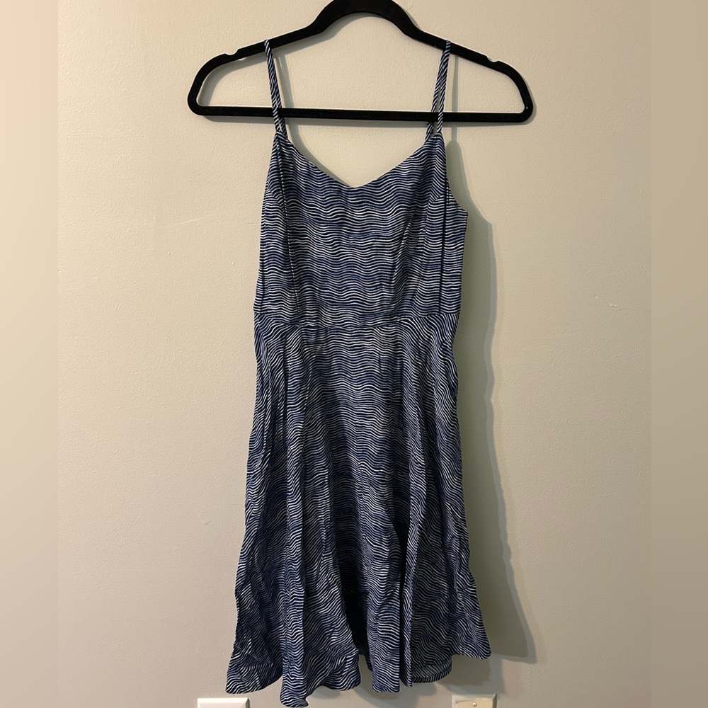 Elegant Blue Striped Dress